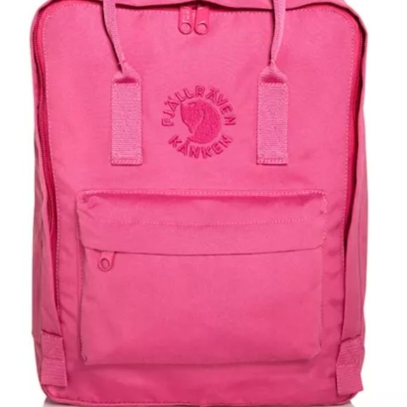 NWT.26.Fjallraven Re-kanken Water Resistant Backpack in Pink Rose women-Girls@24 - Picture 2 of 9